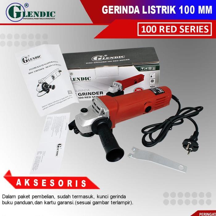 Orion Modern - Glendic Mesin Gerinda Tangan Gurinda Disc Grinder 4 Inch Glendic 100 Red Series
