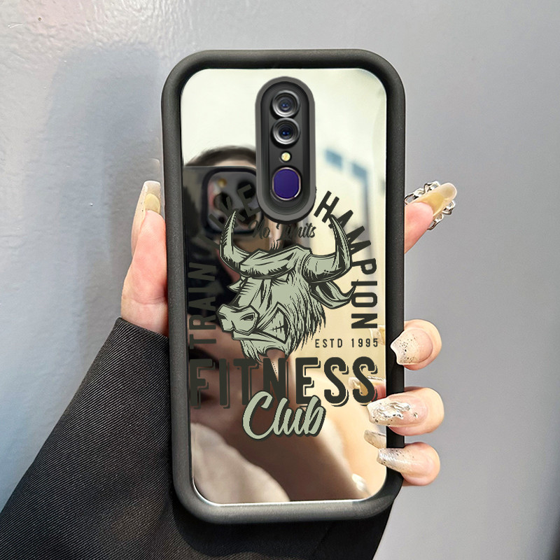 Casing Hp Untuk OPPO F11 F11 Pro A9 2019 A9x Case shio Sapi yang marah Mirror Kasing silikon Anti Be