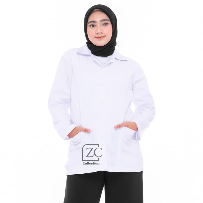 baju Dinas Putih Wanita kemeja dinas perawat kerah blazer kemeja dinas