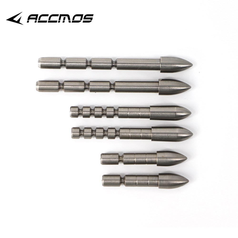 12pcs Archery ID3.2/4.2/5.2/6.2/8.0/9.8mm Stainless Steel Insert Arrowhead Point Tips Training Arrow