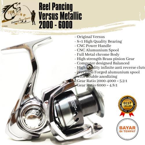 Reel Pancing Versus Metallic 2000-6000 (8+1Bearing) Power Handle, Body Metal Murah - Toms Fishing