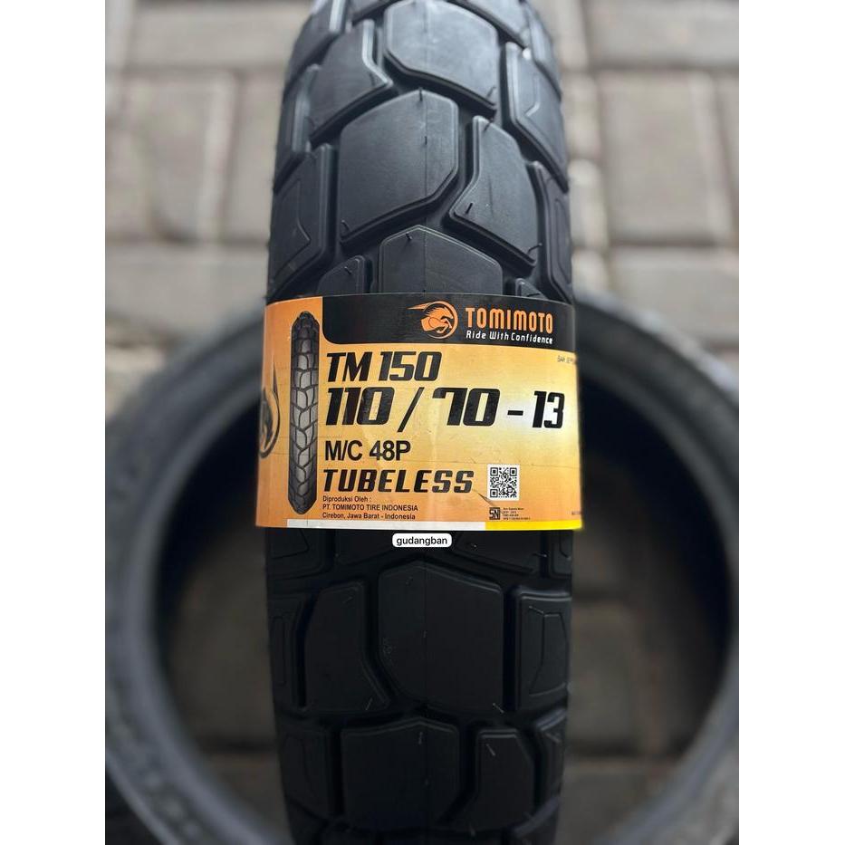 ( TM150 - RING 13 ) BAN LUAR 110 70 13 TOMIMOTO NMAX DEPAN ORIGINAL BARU TUBELESS FREE PENTIL