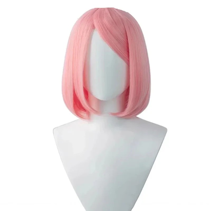 Anime Haruno Sakura Synthetic Short Pink Styled Hair Haruno Sakura Heat Resistant Cosplay Costume
