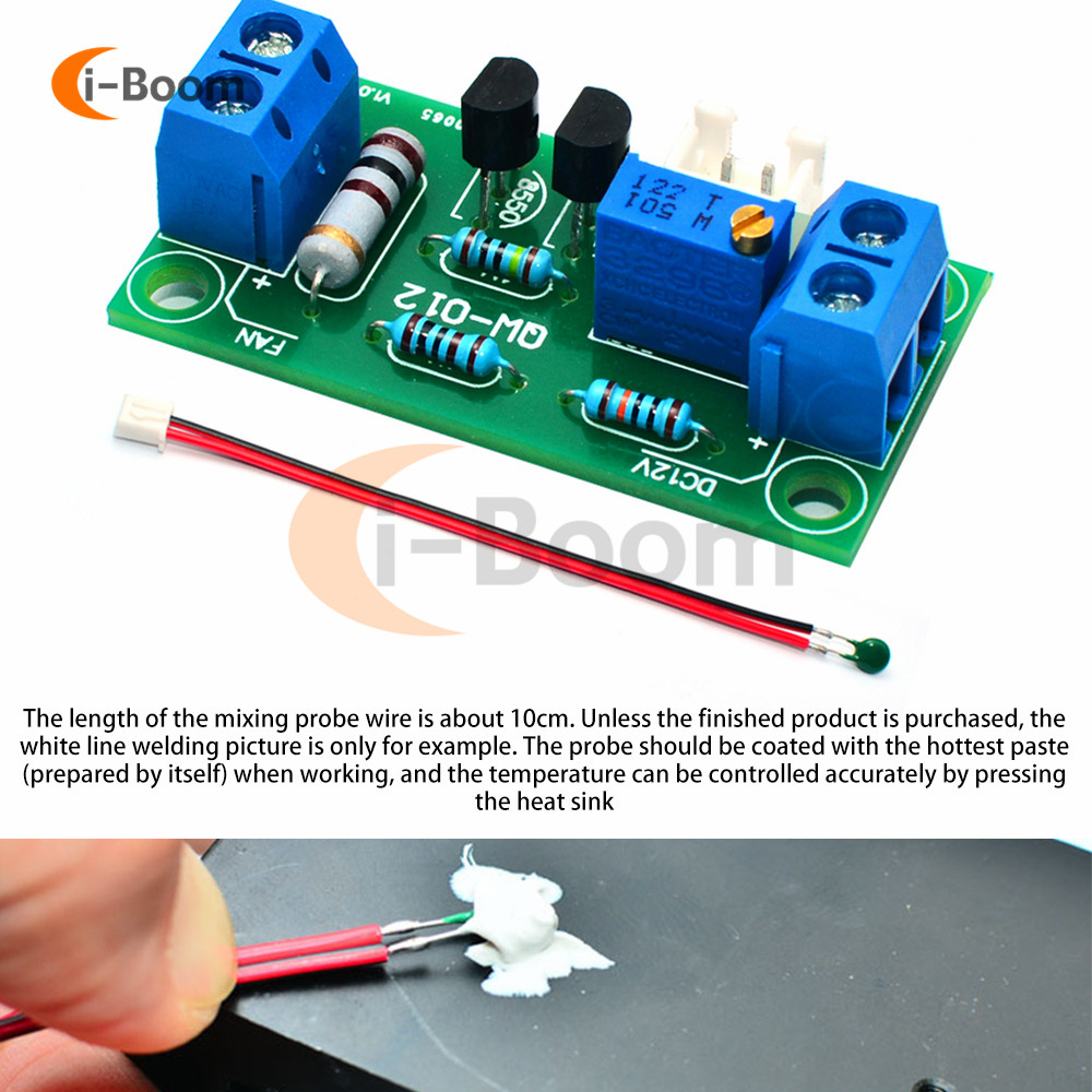 DC 12V Fan Controller Temperature Control Module Motor Speed Controller Kit with Temperature Sensor