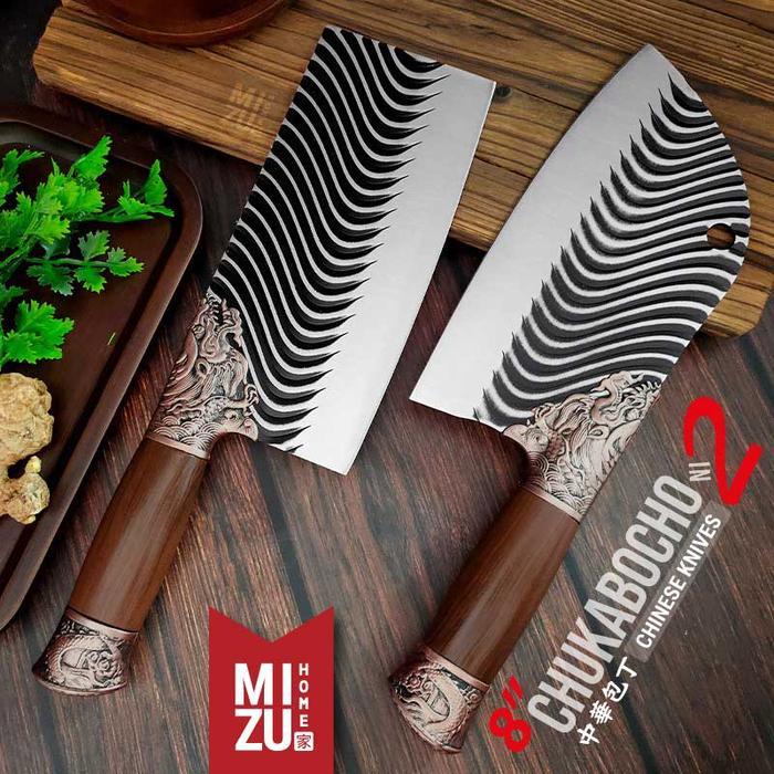 MIZU CHUKABOCHO-NI Chinese Chef's Knife Chopper Knife Stainless Kitchen Knife Pisau Daging Piso