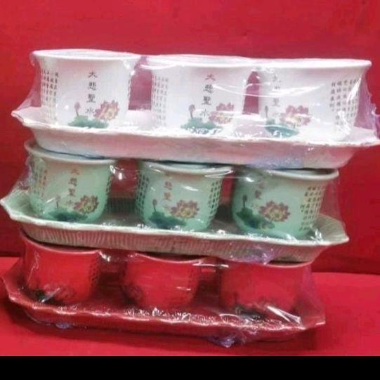 CANGKIR TEH SEMBAHYANG/GELAS TEH SEMBAHYANG KERAMIK SET ISI 3PCS.