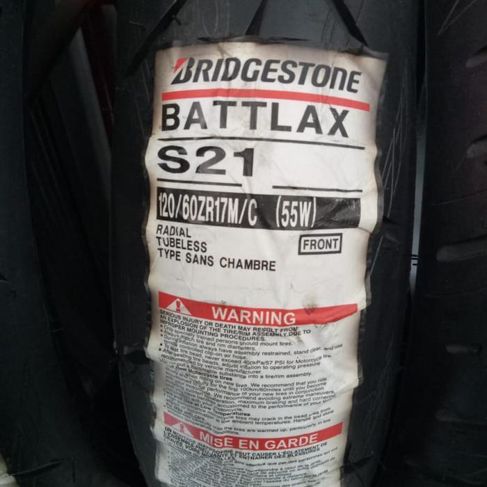 Ban Luar Battlax S 21 Ukuran 120/60-17 Battlax Tubeless