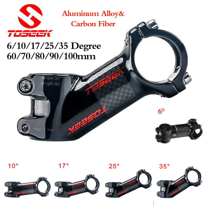 SPECIAL Toseek Ultralight Bicycle Stem 6/10/17/25/35 Degree Carbon Alloy Bike Stem 60/70/80/90/100mm