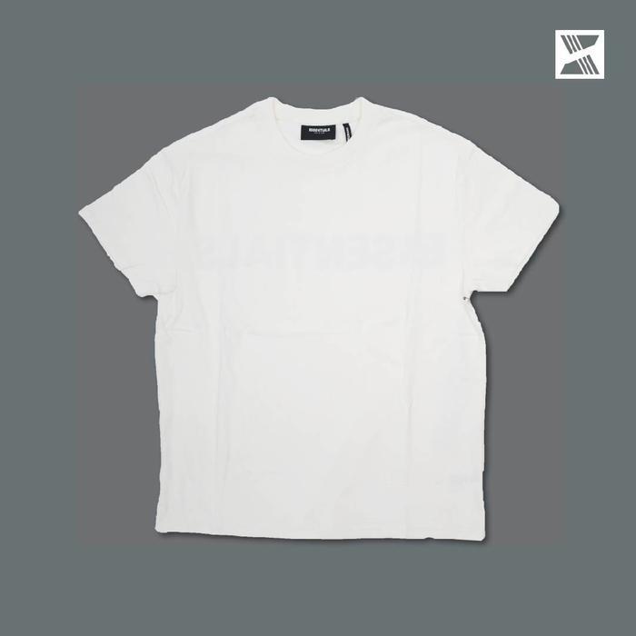 FEAR OF GOD ESSENTIALS WHITE BLACK REFLECTIVE TEE 100% ORIGINAL