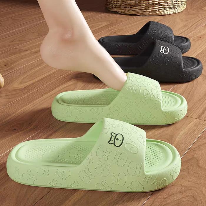 Sandal Slop Jelly Karet Model Bear Wanita Rumah Slipper / Sandal Indoor Kartun