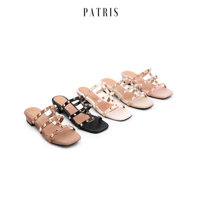 Patris Aleira Sandal Wanita Heels / Hak 3 Cm Black Merah Sendal