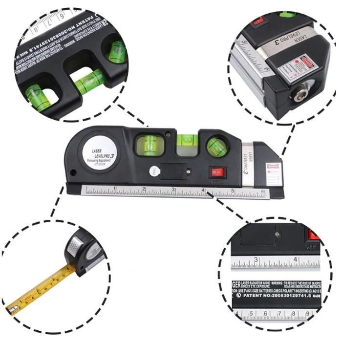 Waterpass Fixit Level Pro 3 Water Pass Meteran Laser Up To 250 Cm