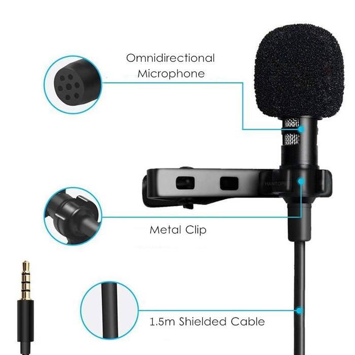 Microphone Clip On Universal Mic Eksternal Suara Jernih Untuk Hp, Laptop, Kamera Dslr