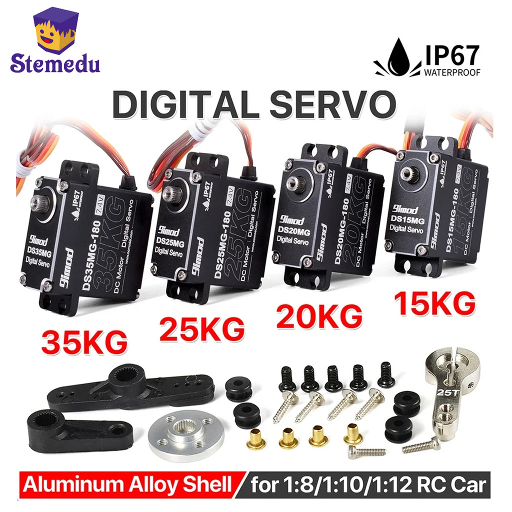 15kg 20kg 25kg 35kg 9imod Servo IP67 Waterproof Servo Motor Metal Gear for Arduino Traxxas Trx4