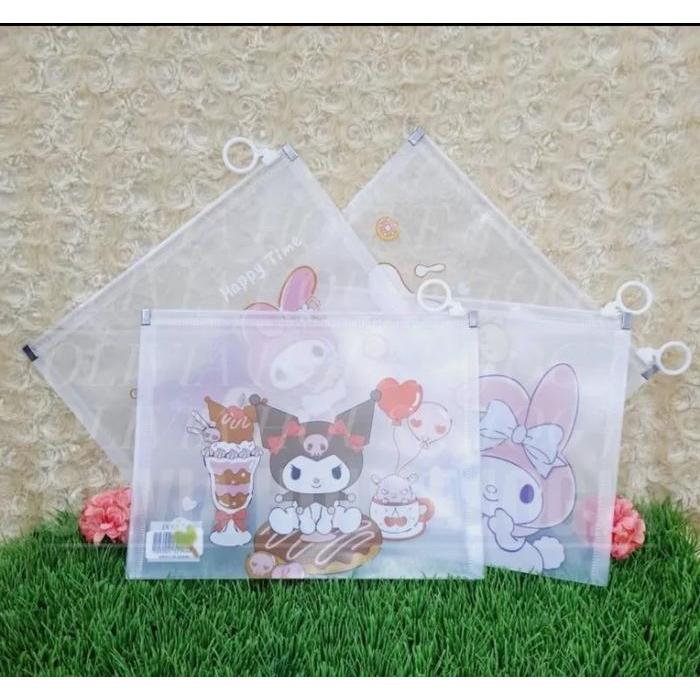 Pocket file karakter zipper dokumen map A4 / Map A4 folder/ Map L Folder A4 Map Plastik A4 / L-01 A4