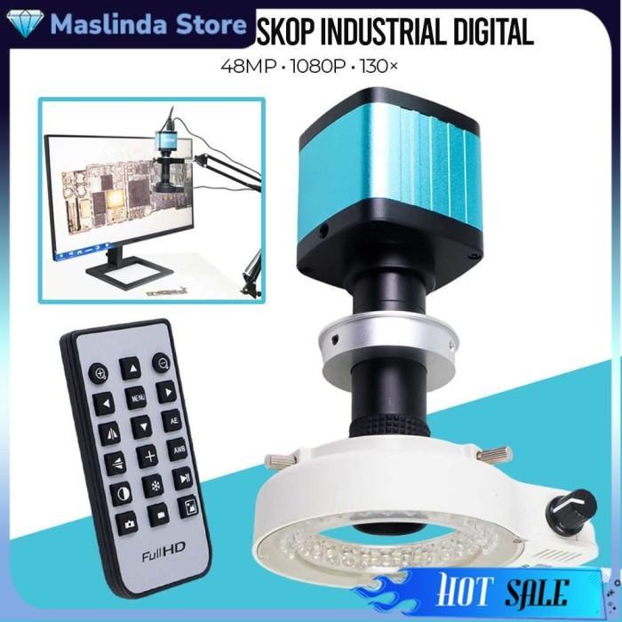 BERGARANSI Kamera Mikroskop Industrial Digital 48MP 1080P 130X