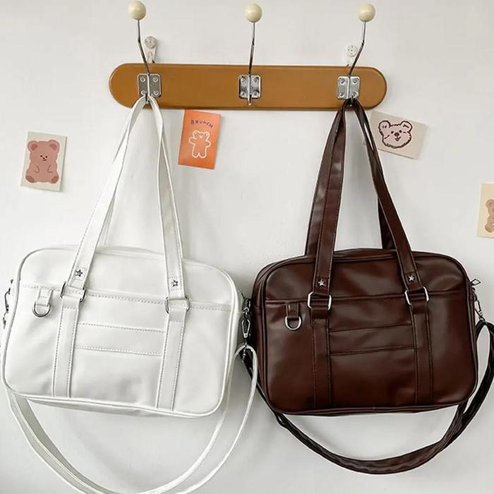 Japanese Casual PU Shoulder Bag Junior High School Students School Bag Handbag Anime Uniform Bag