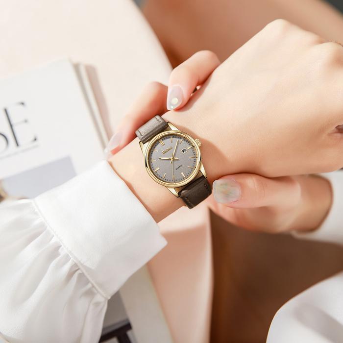 Biden Jam Tangan Wanita Original Anti Air Kalender Tali Kulit Korea Jam Tangan Cewek