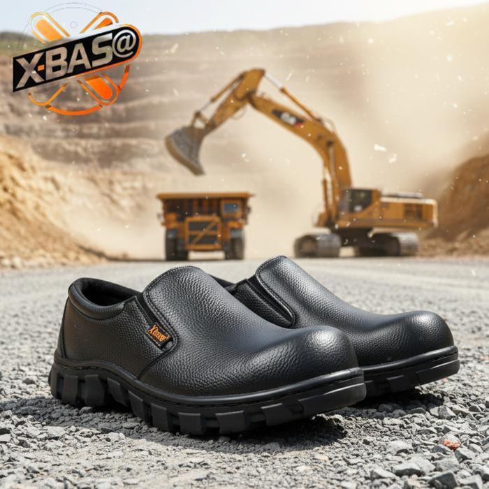Fladeo Footwear - Sepatu Safety Slip On Septi Pria Ujung Besi Septy Kerja Lapangan Proyek