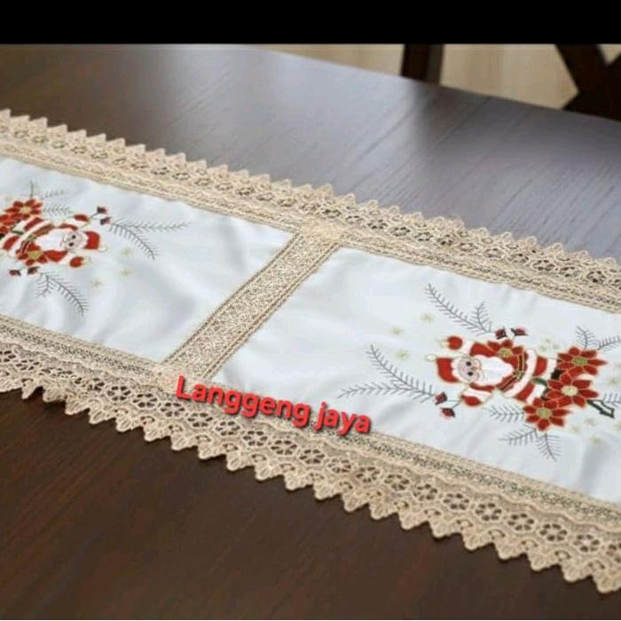 Taplak meja tamu natal/Taplak meja tamu renda natalan