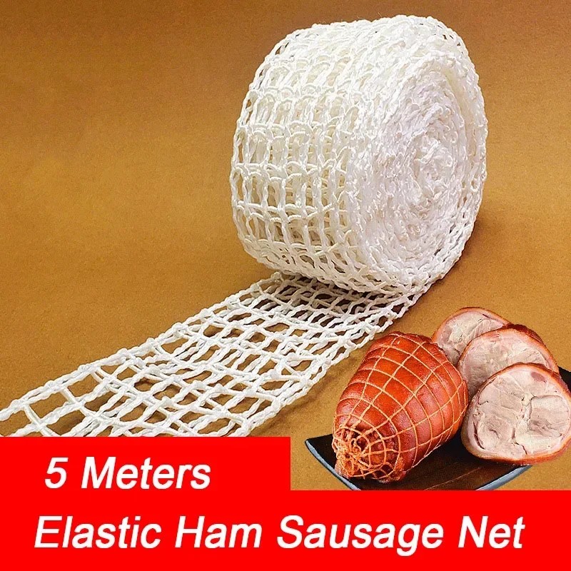 Meat Netting Roll Elastic Ham Sausage Net Butcher's String Hot Dog Sausage Packaging Net Kitchen