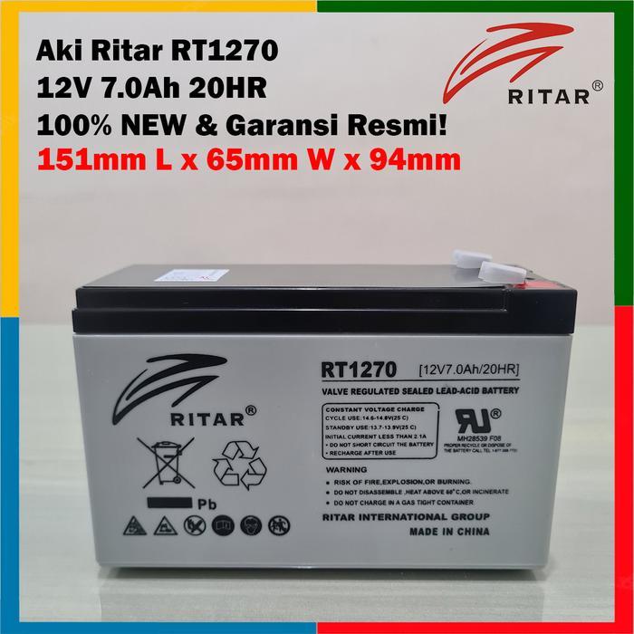 Aki Baterai Vrla Ritar 7Ah Rt-1270 12V