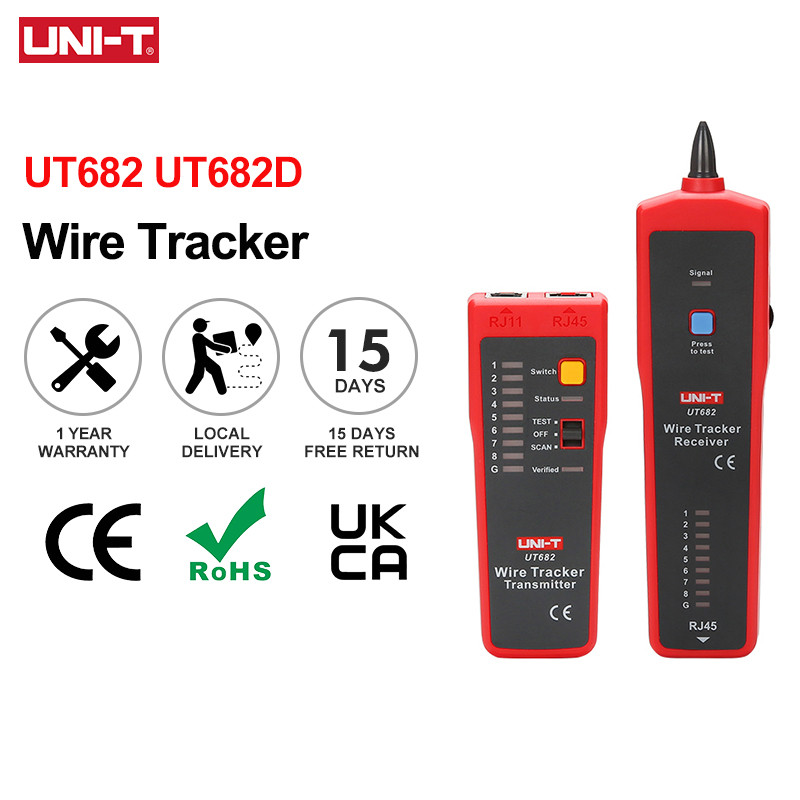 UNI-T UT682 UT682D Network Wire Tester Tracker RJ11 RJ45 Wire Line Finder Handheld Cable Testing