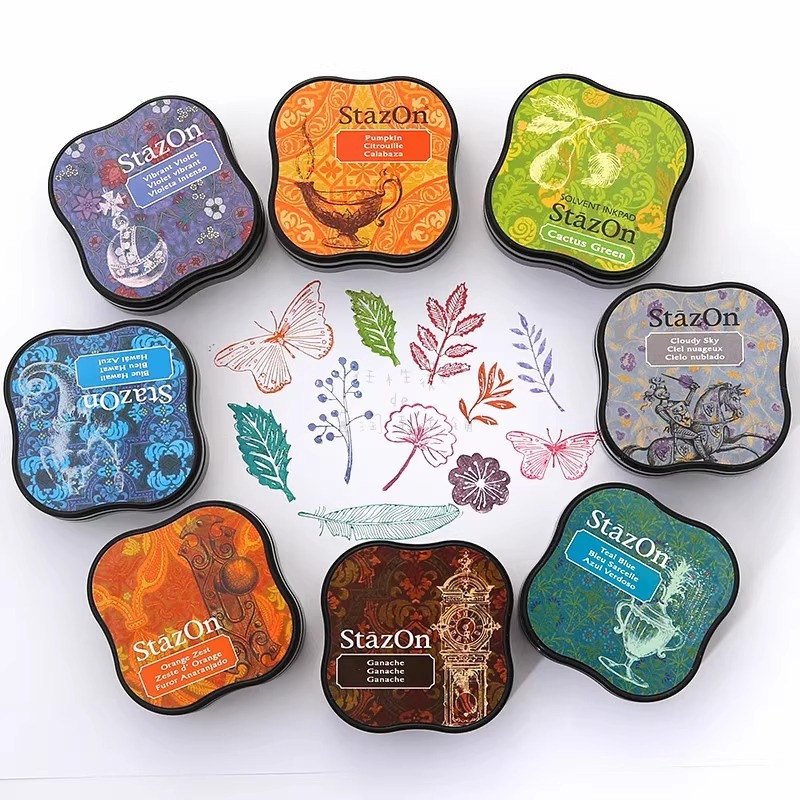 Oily Ink Pad Stamp Handmade DIY Journaling Finger Painting Fabric Art Creation Quick Drying Ink Pad