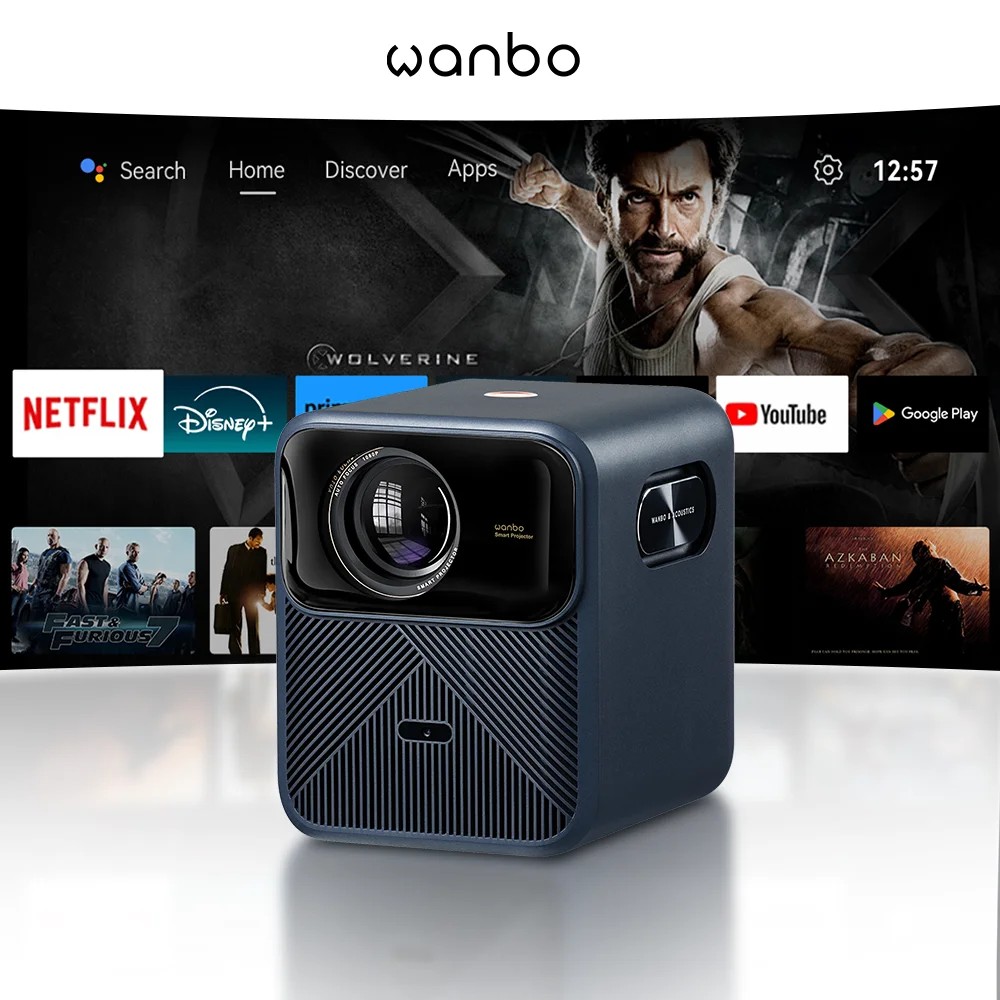 Wanbo Mozart 1 Pro 2025 4K 1200 Ansi Projector Google TV 1080P HDR10 MEMC HDMI 2.0 Sealed Beam