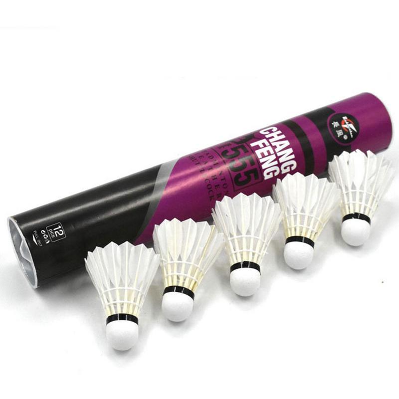 Badminton Shuttlecock White GooseBoard Feather Flying Stability Durable Shuttlecock Ball 12pcs Feath