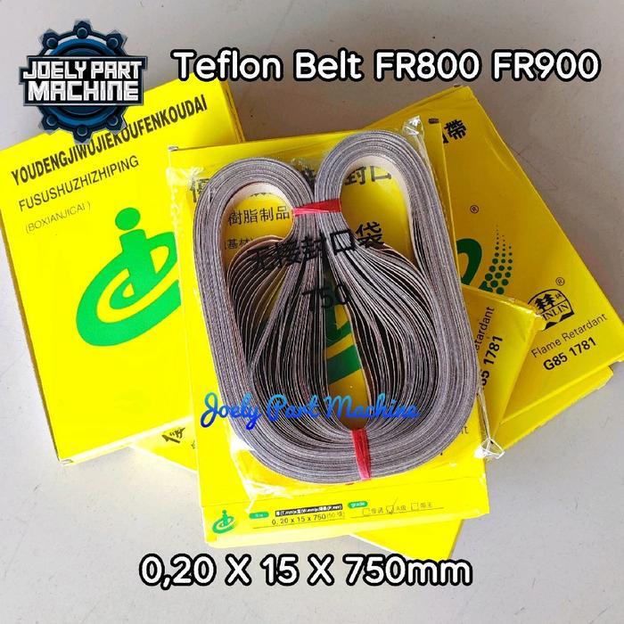 2pcs Teflon Belt Mesin Continous Band Sealer FR800 FR900 15mm X 750mm