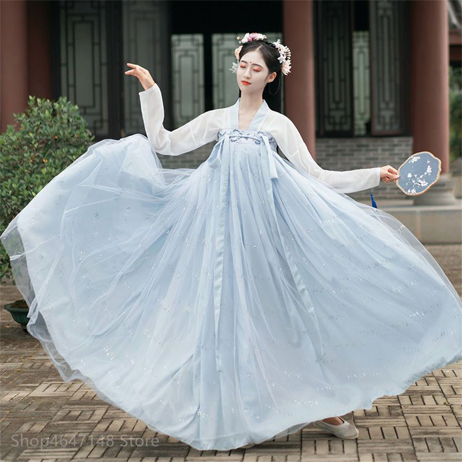 Hanfu Dress Women Chinese Traditional Fairy Cosplay Costume Ancient Hanfu Dress Student Hanfu white