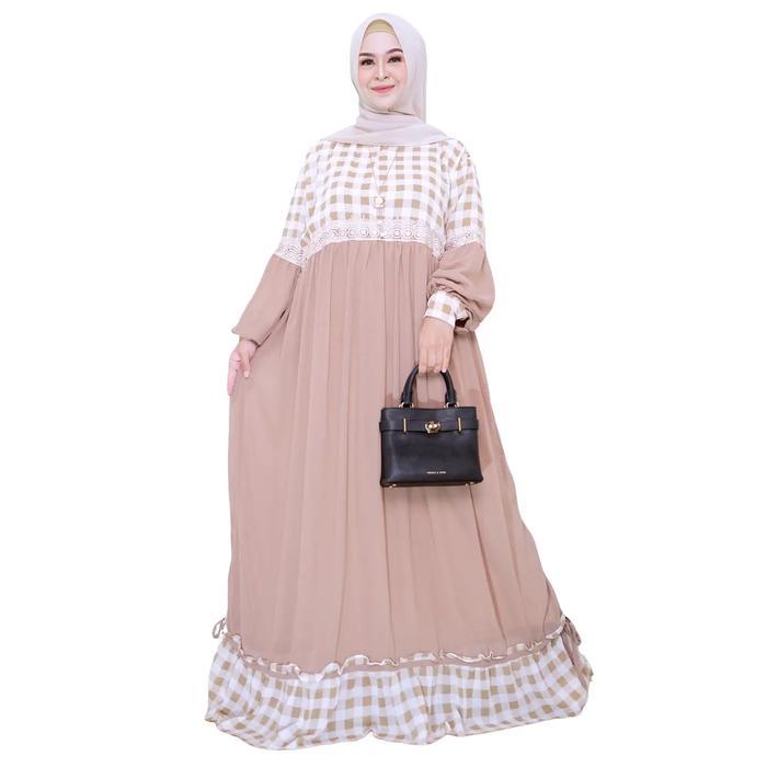 terlaris Gamis Jumbo Simple Bakhri Kotak Bahan Ceruty Full Furing Busui Size XXXL LD 130 Baju Dress