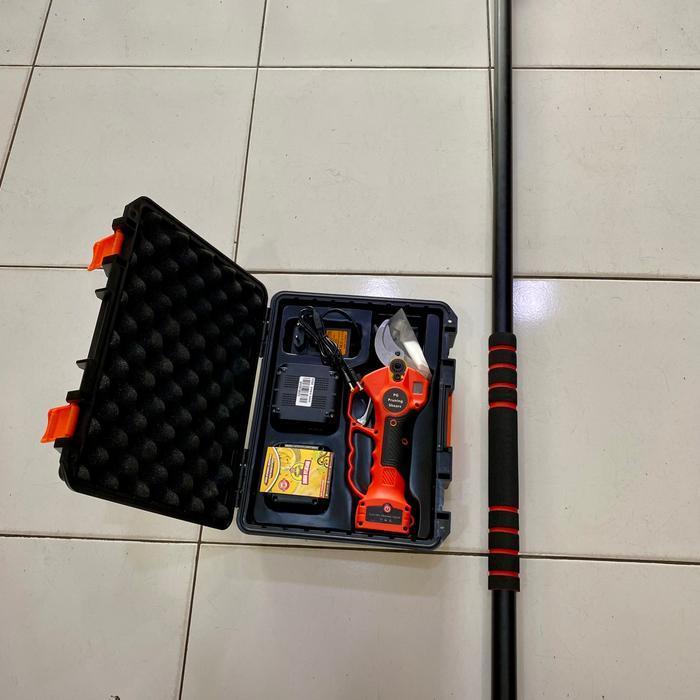Gunting Pruning Elektrik Tipe 2 + Tongkat Adjustable 4,5 Meter #gratisongkir