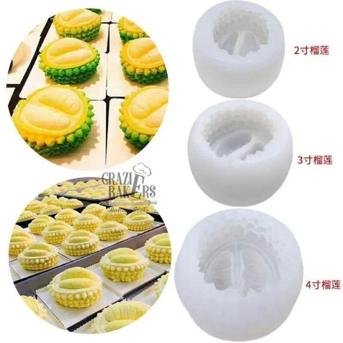 CETAKAN SILIKON BENTUK DURIAN MOUSSE CAKE 3D SILICONE MOLD