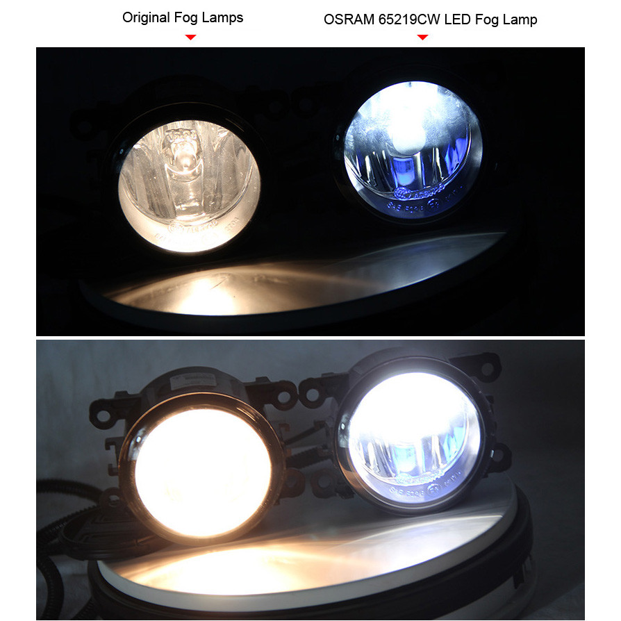 OSRAM LED Fog Lamps H8 H11 H16 65219CW 12V 10W 6000K Cool White Ice Blue LEDriving Kit Set Car LED
