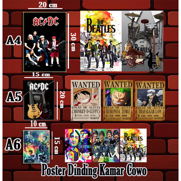 Poster Dinding Kamar Cowok/Kamar Cewe/Dll