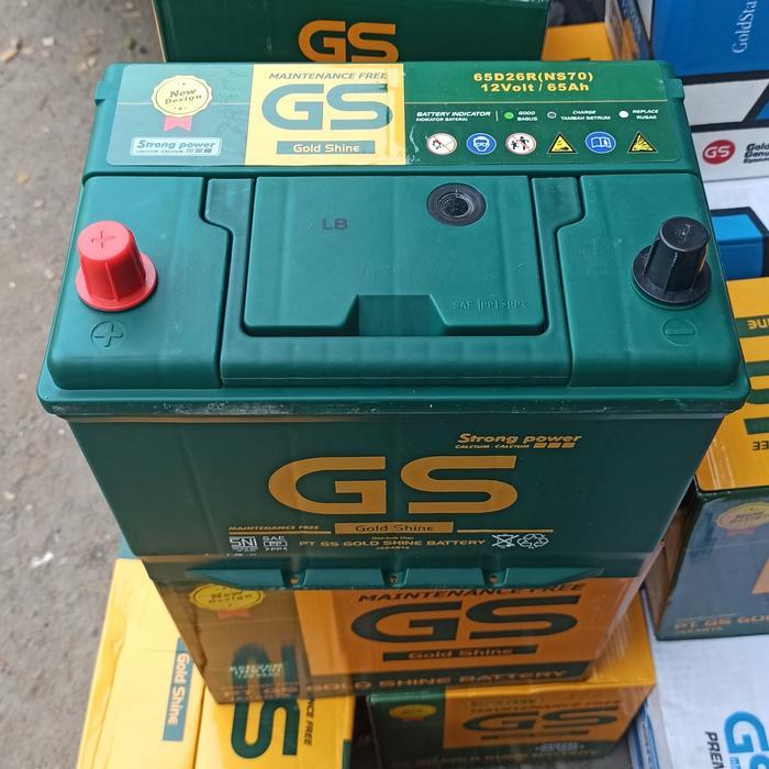 Aki Accu Mf Kering Ns70 12V 65Ah 65Amper 65D26R Gs Gold Shine