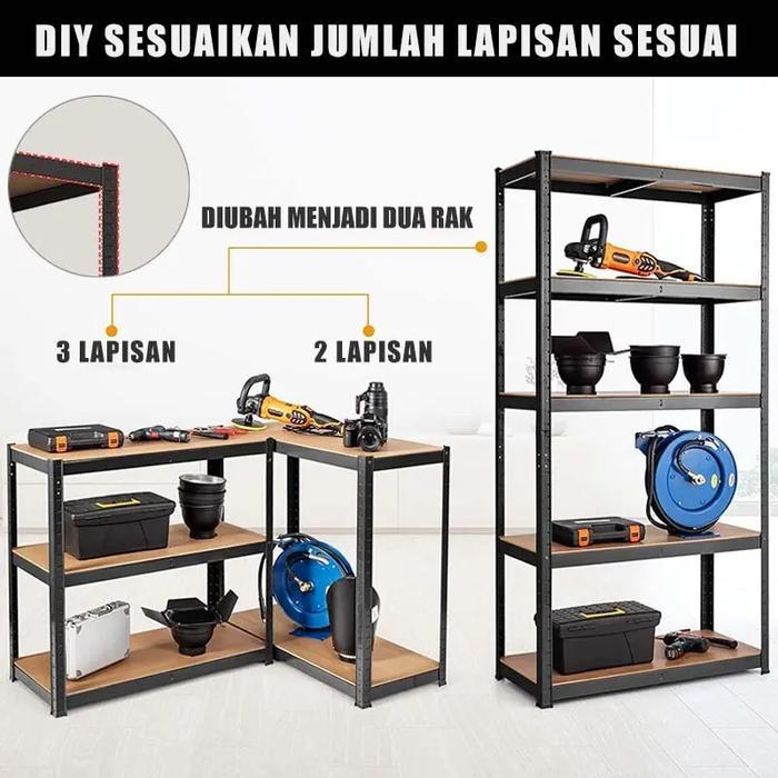 Ma(3-6 Lapis ) Rak Besi Rak Susun Rak Penyimpanan Rak Besi Siku Lubang Rak Besi Siku Lubang/ Rak
