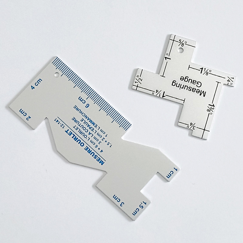 1Pcs Mini Sewing Measuring Gauge Seam Gauge Sewing Ruler Aluminum Quilting Ruler Sewing Accessories 