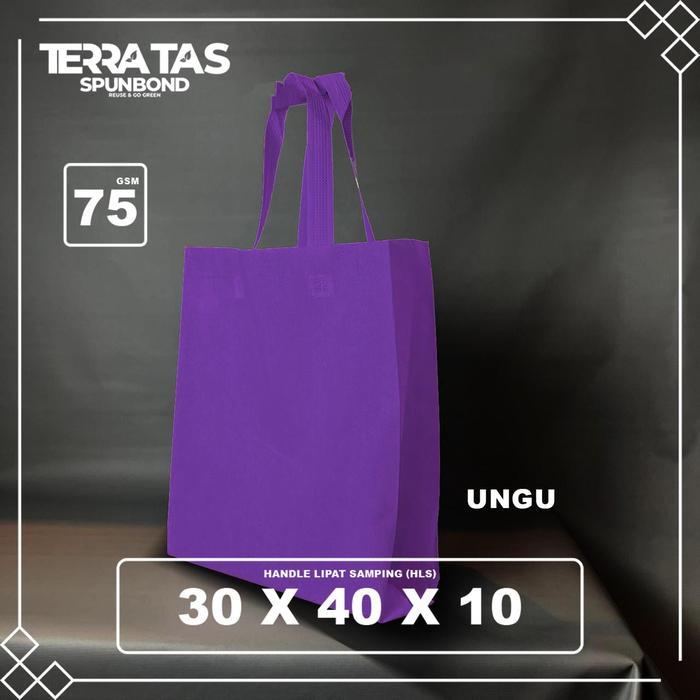 (Paket 100 Pcs) Custom Goodie Bag Sablon 30X40X10 Handle Lipat Samping 75 Gsm Kantong Belanja