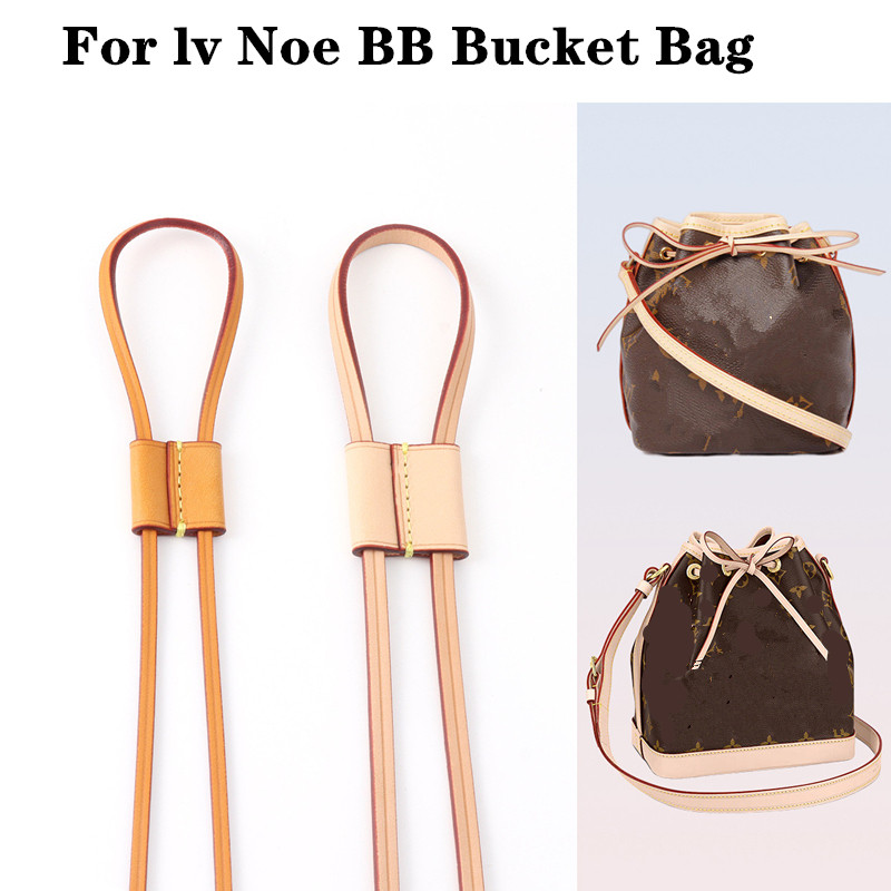 Leather Bag Straps Drawstring For LV Noe BB Nano Mini Petit Bucket Bags Slide Lock Buckle Tension