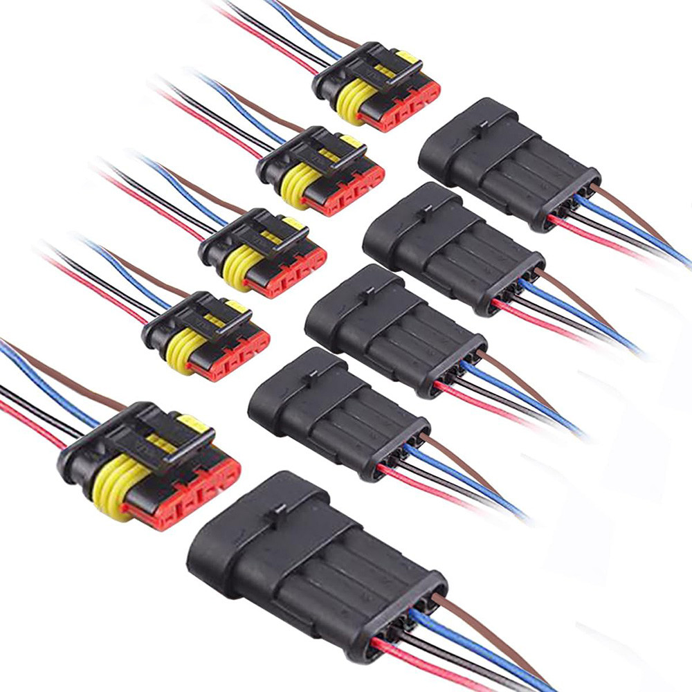 4 Pin Connector Waterproof,4Pin Way Car Electrical Cable Connector,with Wire 16AWG Marine for