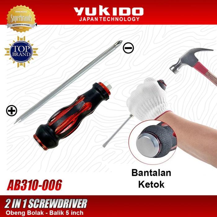 "New" YUKIDO OBENG KETOK BOLAK BALIK 5" Obeng Tembus Bolak Balik