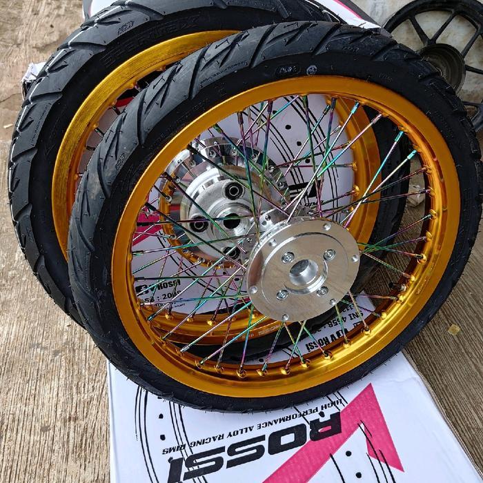 Velg jari jari Megapro Mega pro ring 17 tapak lebar 185 215 set plus ban