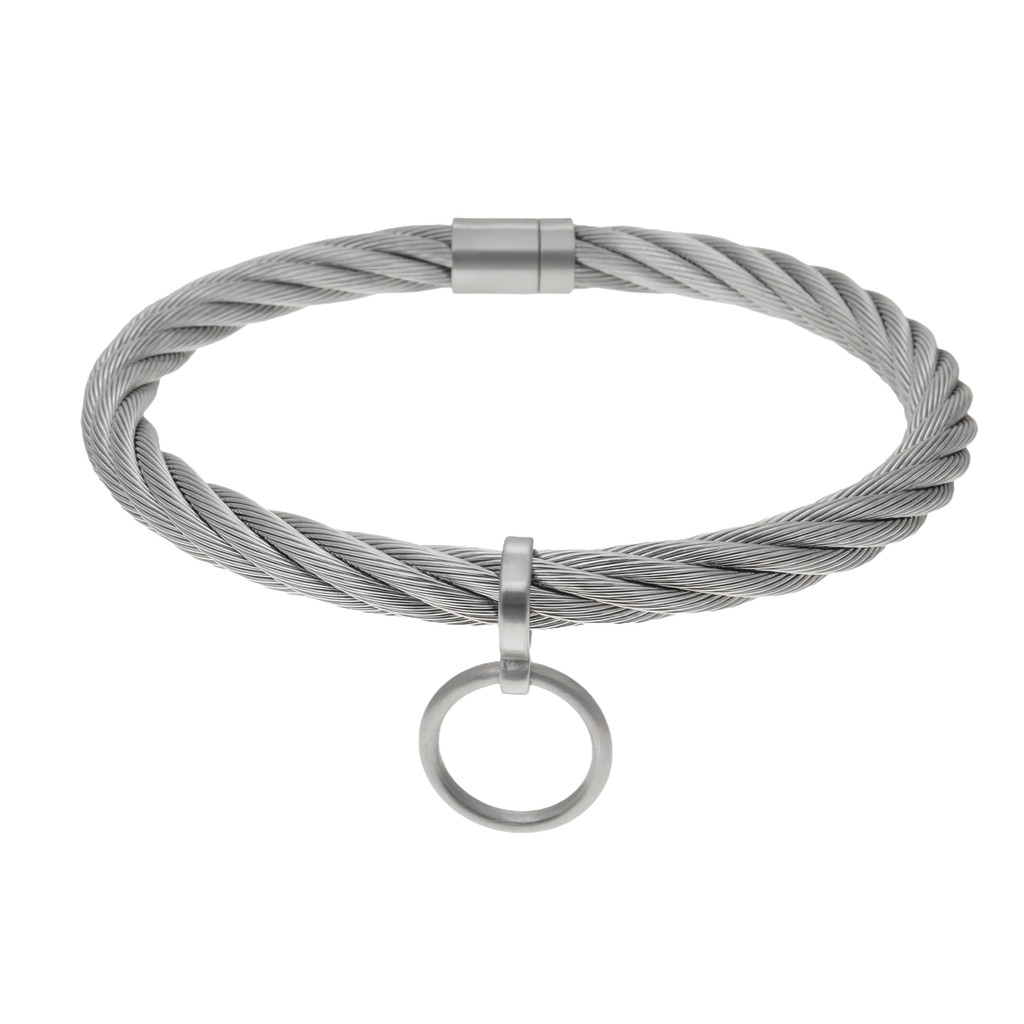 Wirerope stainless steel slave collar lockable choker women necklace torques fashion jewelry