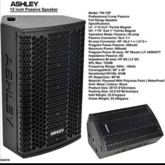 Speaker Pasif Ashley Tw 12P Tw12P Tw12 P 12Inch Original Co