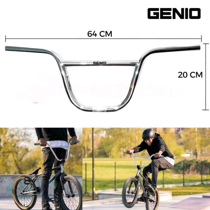 Stang Sepeda Bmx 20 Inch Genio Handlebar Panjang 64 Cm Chrome Genio High Quality New Terlaris