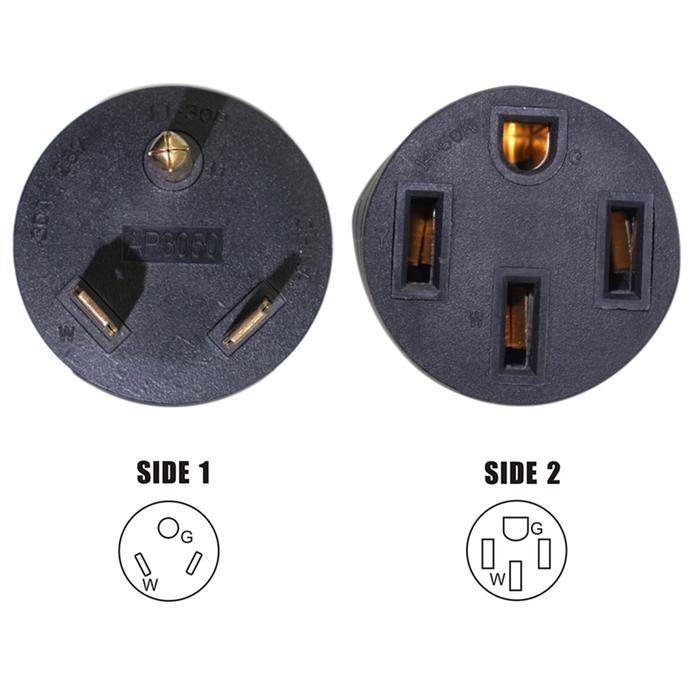RV ELECTRICAL ADAPTER 30A MALE TO 50 AMP FEMALE CONNECTOR PLUG