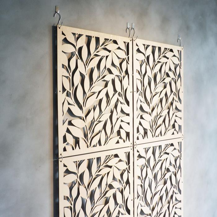 SEKAT PEMBATAS RUANGAN GANTUNGPARTISI TIRAI LASER KAYU